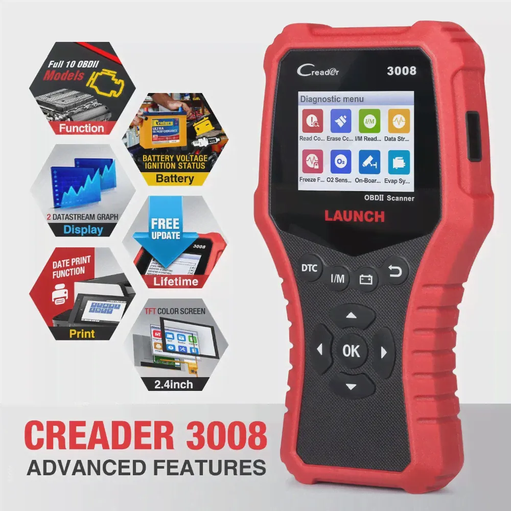 Сканер LAUNCH Creader 3008 с поддержкой obd2 и функцией тестирования аккумулятора (art.: 3920bd2757dae)-3